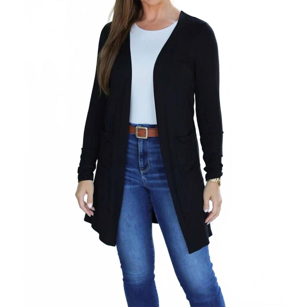NEW MICHELLE MAE classic cardigan in black